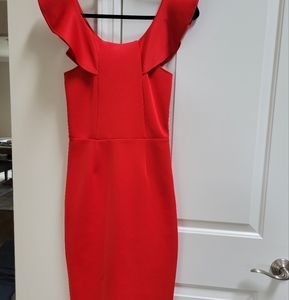 Yumi Kim Red Off Shoulder Dress